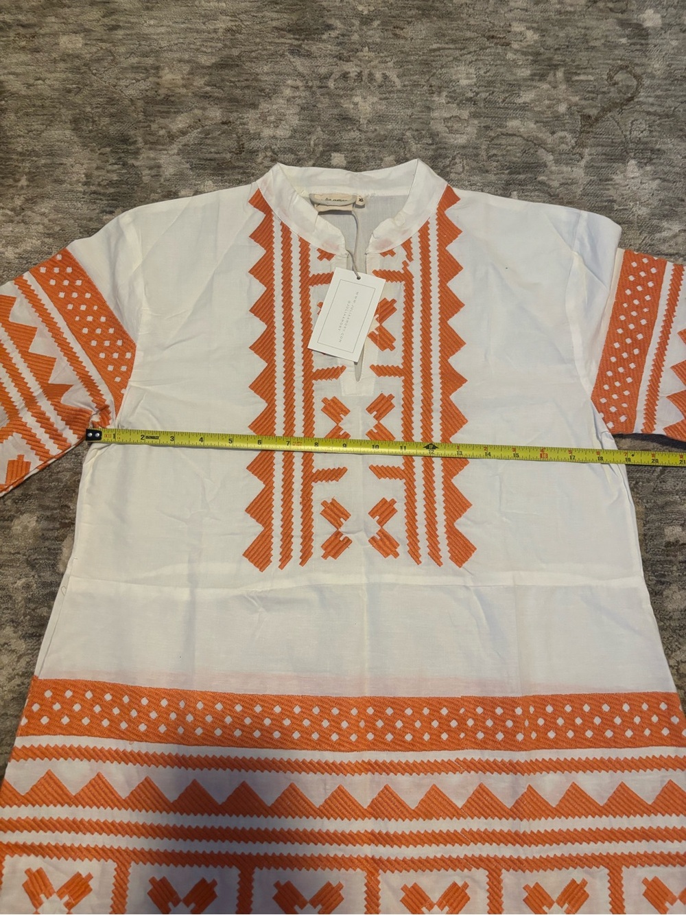 Julia Amory Scalloped Hem Embroidered Caftan Dress size xl - Picture 9 of 10